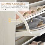 Zapatero Dolo Homcom 3 cajones abatibles 12 pares blanco 122x70x23,5 cm 12 pares