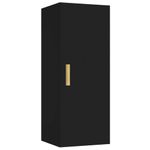 Armario de pared Cuby tirador con 2 estantes negro 90x34,5x34 cm fondo blanco