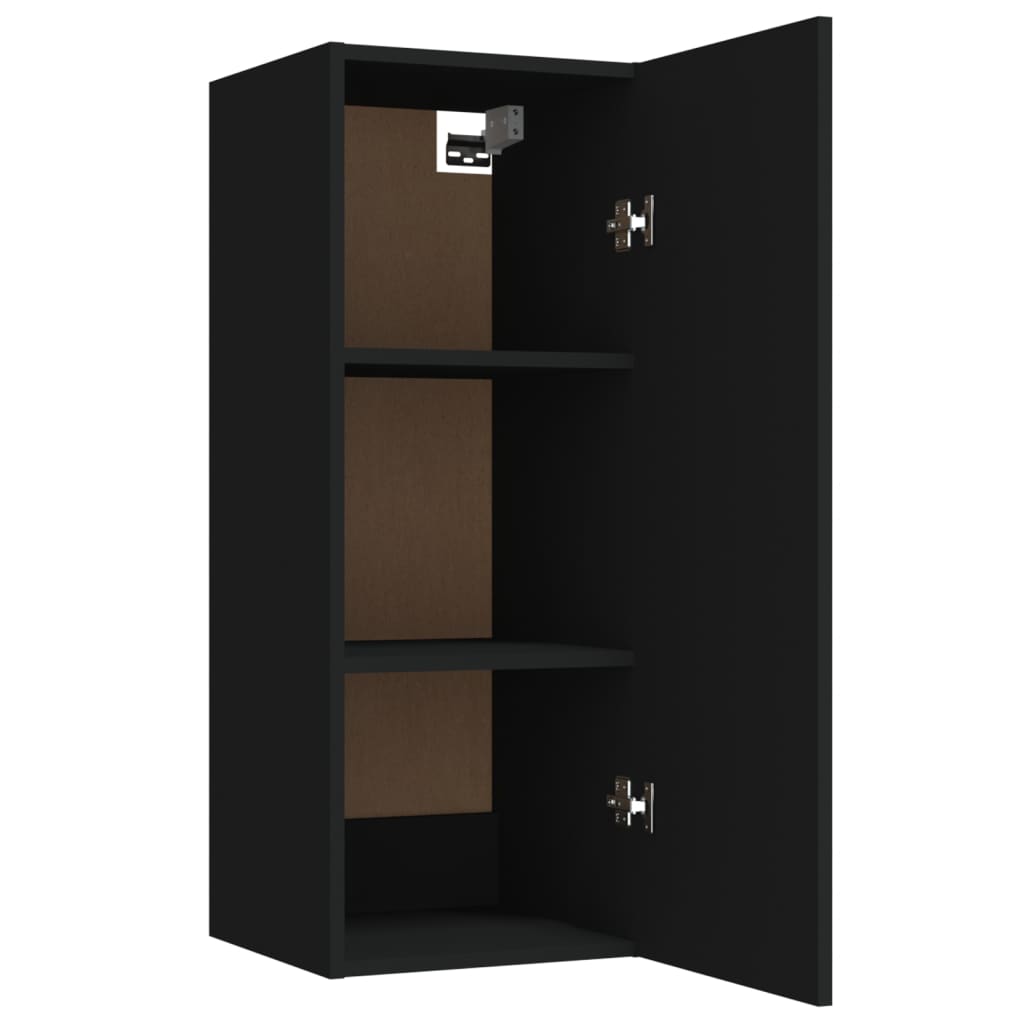 Armario de pared Cuby tirador con 2 estantes negro 90x34,5x34 cm interior
