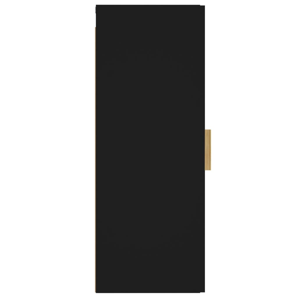 Armario de pared Cuby tirador con 2 estantes negro 90x34,5x34 cm perfil