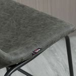 Pack de 2 taburetes altos de cocina con respaldo gris oscuro 99x47x54 cm detalle asiento