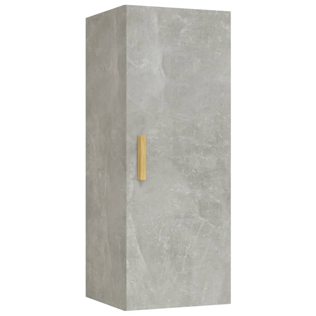 Armario de pared Cuby tirador con 2 estantes gris 90x34,5x34 cm fondo blanco