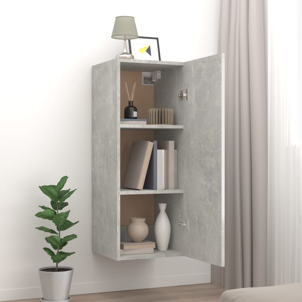 Armario de pared Cuby tirador con 2 estantes gris 90x34,5x34 cm interior