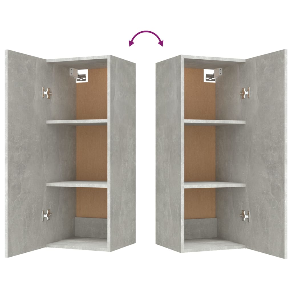 Armario de pared Cuby tirador con 2 estantes gris 90x34,5x34 cm interior