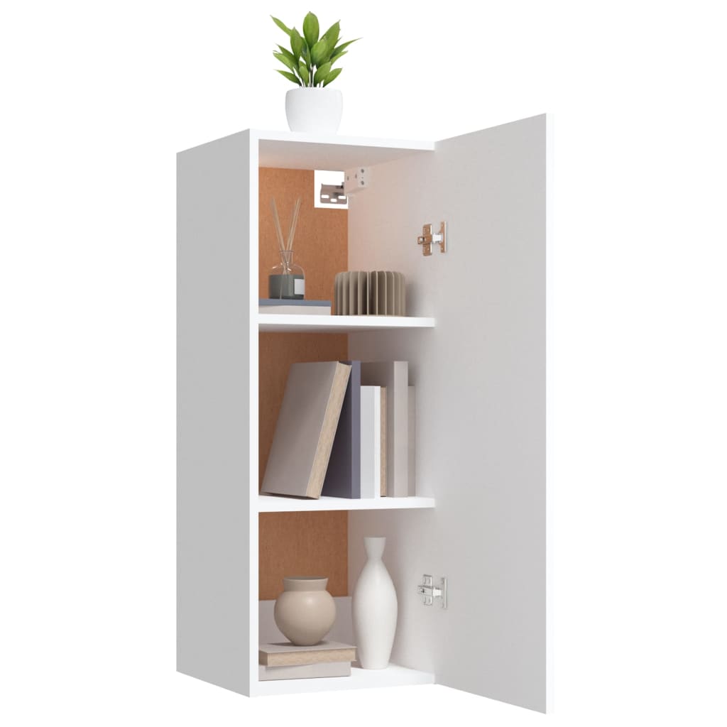 Armario de pared Kubu con armario + 2 estantes blanco 90x34,5x34 cm interior