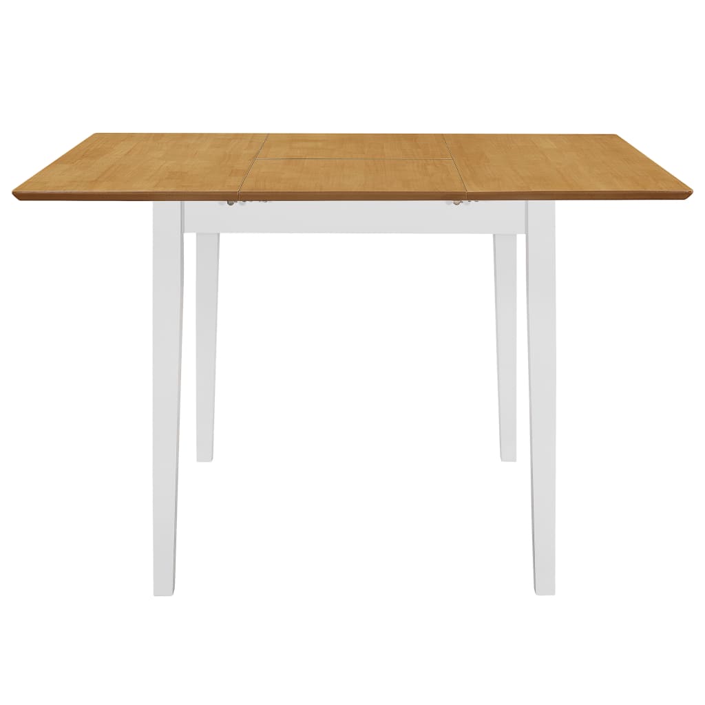 Mesa de comedor extensible blanco/natural 74x80-120x50 cm perfil