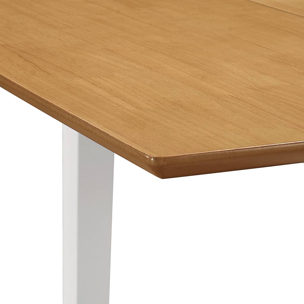 Mesa de comedor extensible blanco/natural 74x80-120x50 cm esquina