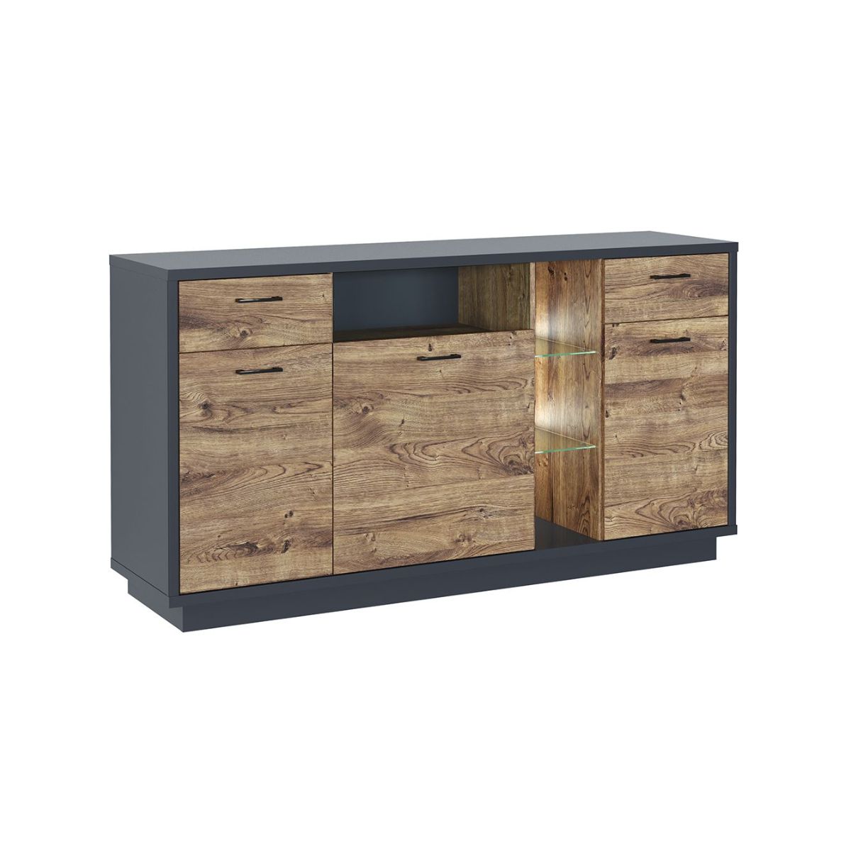 Aparador-Europa-luces-LED-grafito-roble-92x170x45-cm-fondo-blanco