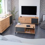 Mesa de centro Urban Plus rectangular 2 módulos roble/grafito 40x100x50 cm 4