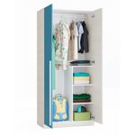 Armario Wic 2 puertas + 3 estantes blanco Alpes/azul 200x90x52 cm 3