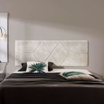 Cabecero Rombos rectangular tela blanco camas