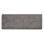 Cabecero Rombos rectangular tela gris 2