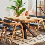 Mesa de comedor Xena extensible forma rectangular roble Nordish/negro 76x160-200-240x90 cm