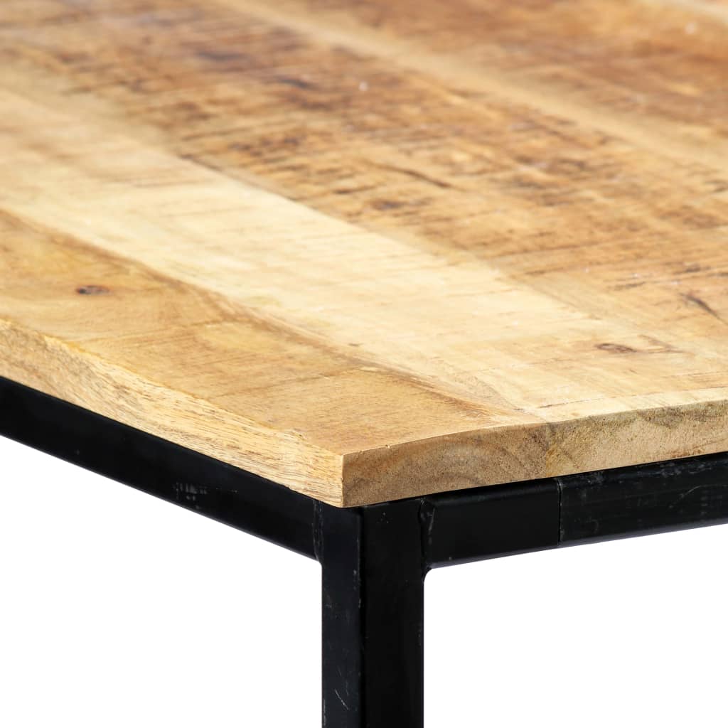 Mesa de comedor Marina madera maciza natural/negro 75x140x70 cm detalles
