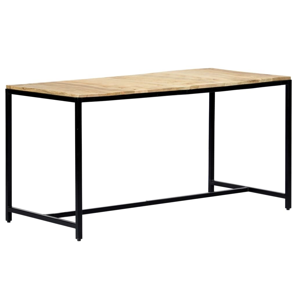 Mesa de comedor Marina madera maciza natural/negro 75x140x70 cm lateral mesa