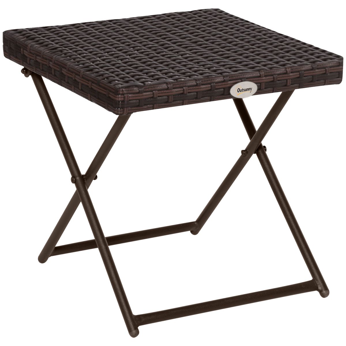 Mesa de exterior Like Outsunny plegable marrón 40x40 cm fondo blanco