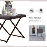 Mesa de exterior Like Outsunny plegable marrón 40x40 cm web