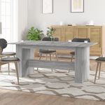 Mesa de comedor Seña rectangular gris 76x180x90 cm animada