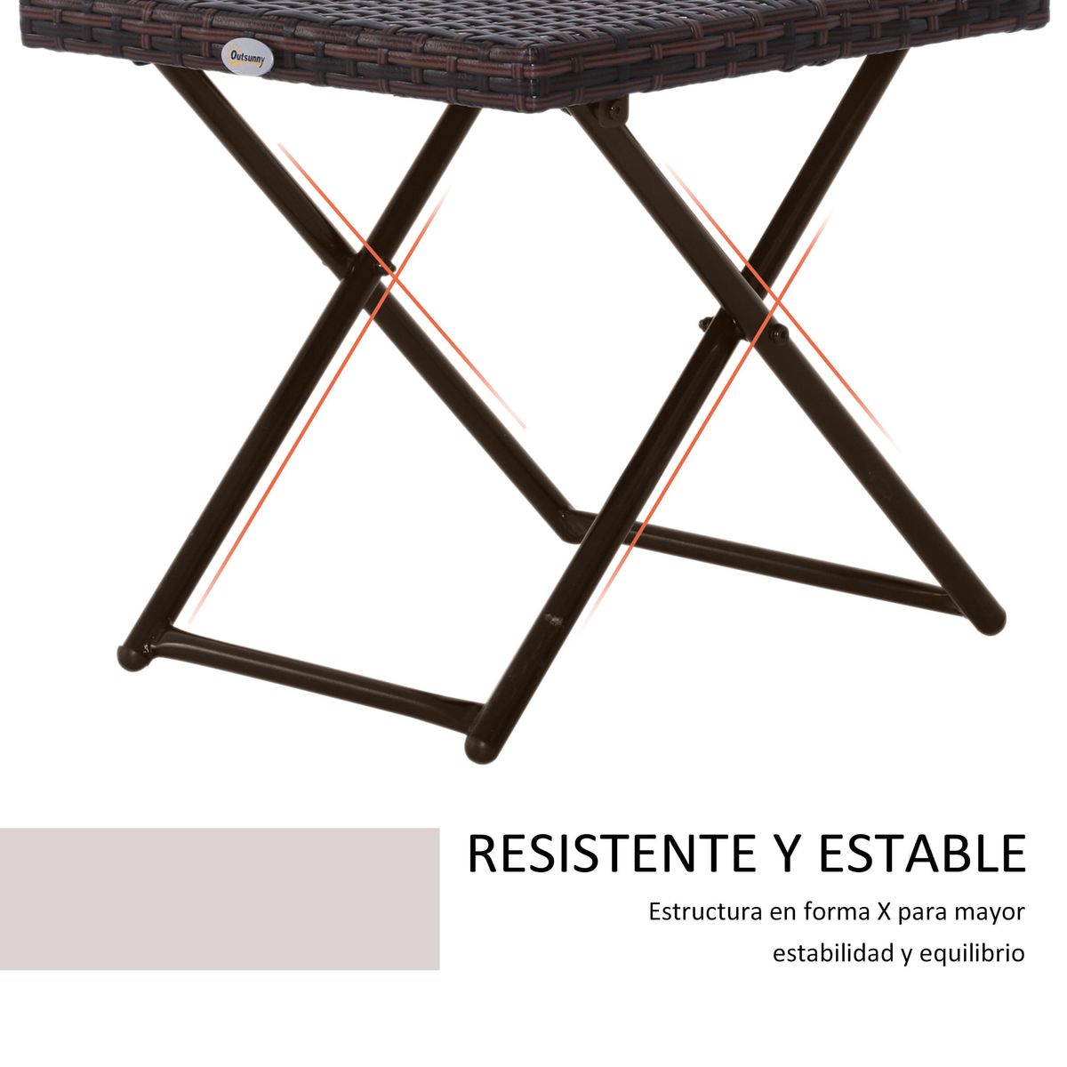 Mesa de exterior Like Outsunny plegable marrón 40x40 cm internet