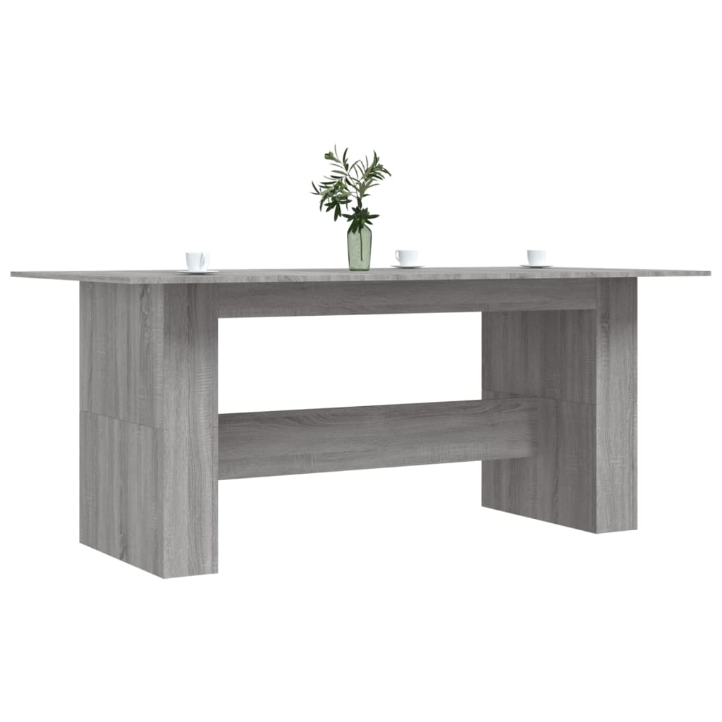 Mesa de comedor Seña rectangular gris 76x180x90 cm fondo blanco