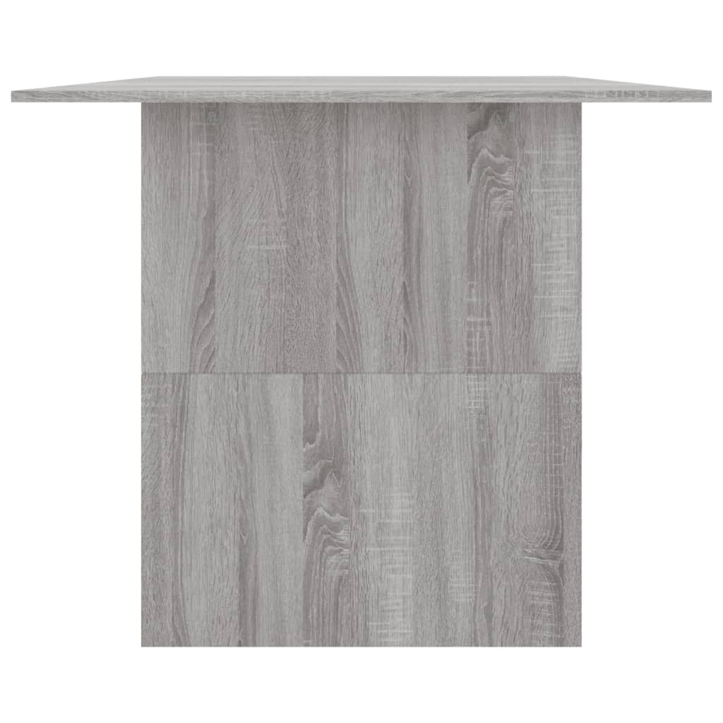 Mesa de comedor Seña rectangular gris 76x180x90 cm perfil