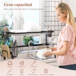 Escurreplatos Basov Homcom 2 niveles para fregadero negro 52,5x100x30 cm animada web