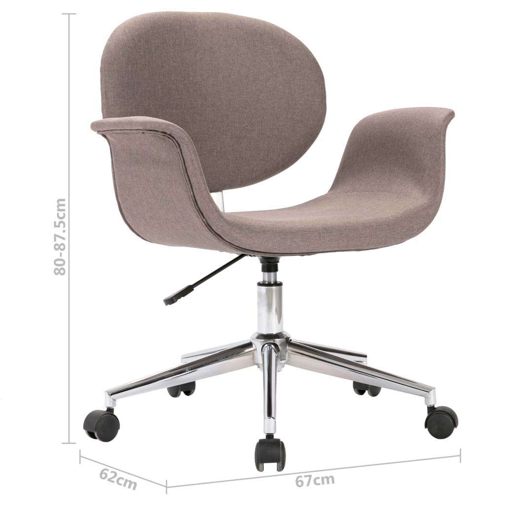 Silla de oficina Notte giratoria con altura regulable gris 80-87,5x67x62 cm medidas