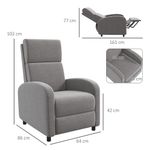Sillón relax Balboa Homcom reclinable gris 102x64x86 cm 3