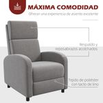 Sillón relax Balboa Homcom reclinable gris 102x64x86 cm 4