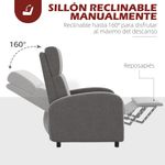 Sillón relax Balboa Homcom reclinable gris 102x64x86 cm 5