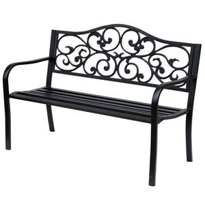 Banco de jardín Paradise Outsunny hasta 240kg negro 89x127x60 cm