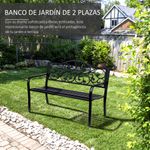 Banco de jardín Paradise hasta 240kg negro 89x127x60 cm 4