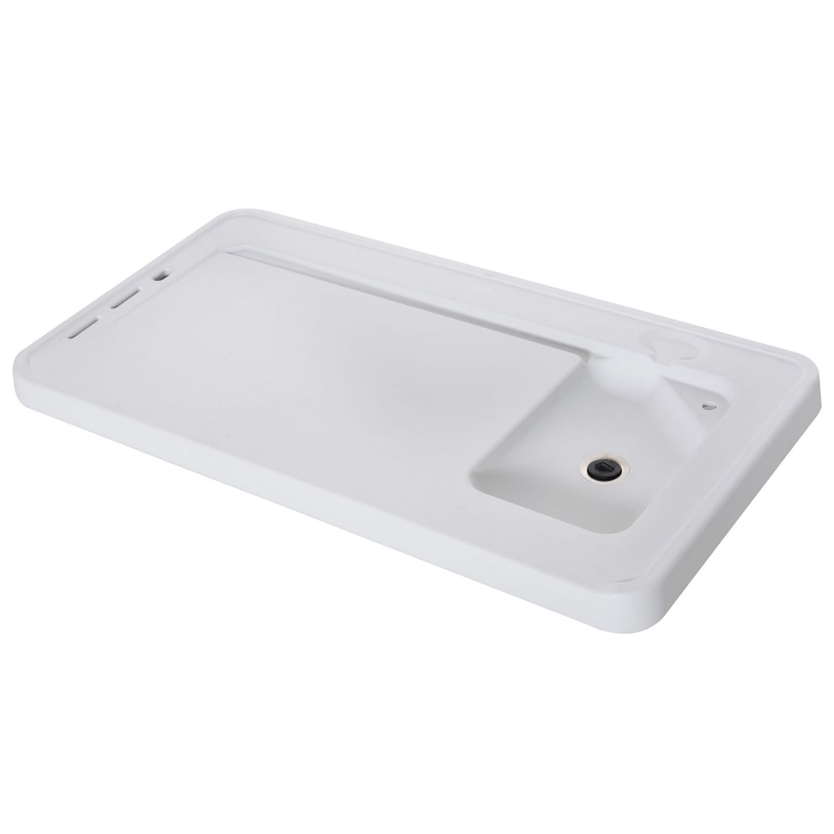 Mesa fregadrero Outsunny grifo + pistola de riego blanco 94,5x114,5x59 cm fregadero