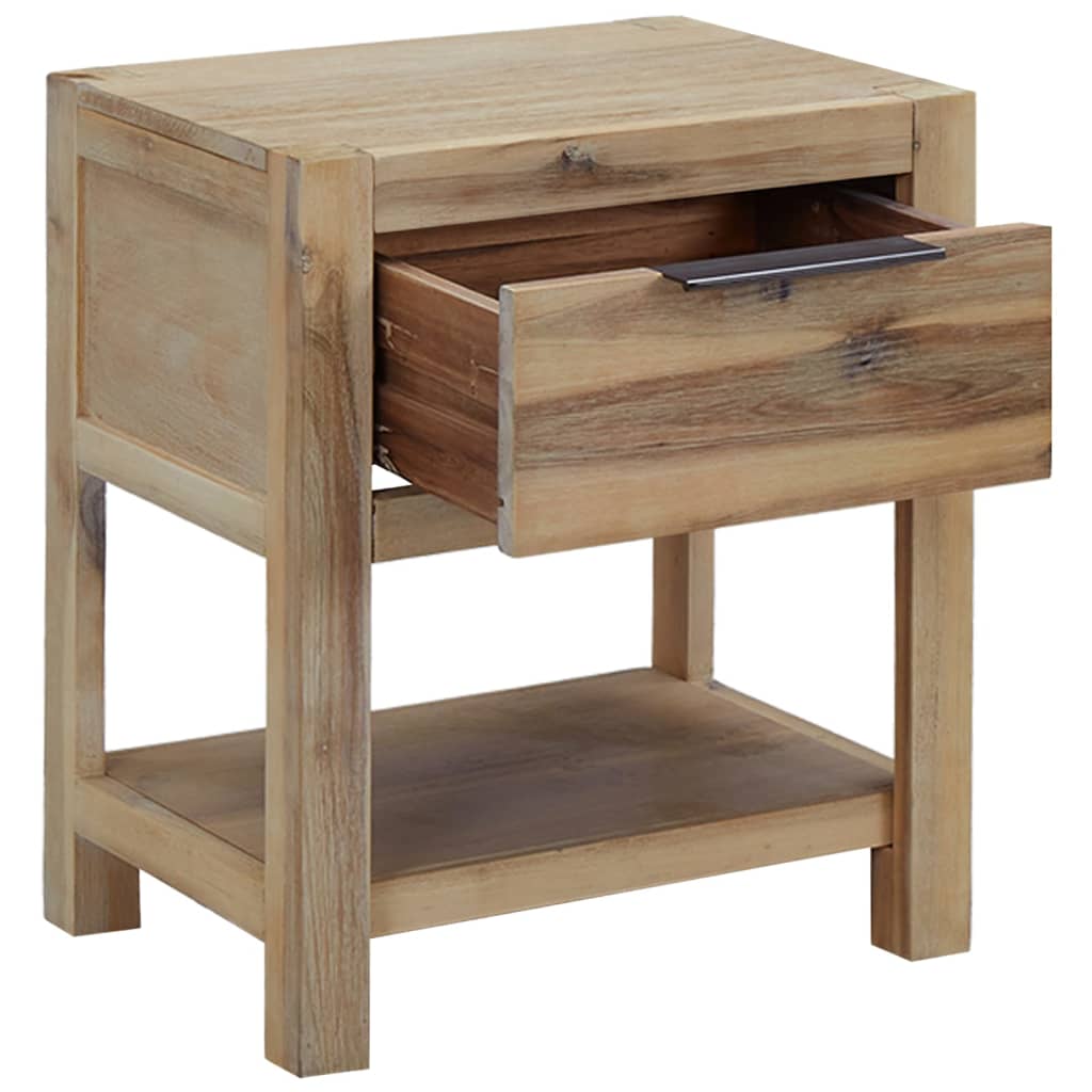 Mesita de noche Livo con cajón + estante madera 48x40x30 cm cajon