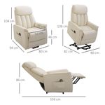 Sillón levantapersonas Medellín Homcom mando a distancia crema 104x80x94 cm 3