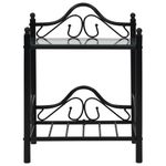 Pack de 2 mesitas de noche Bursa 2 estantes acero negro 60x45x30,5 cm frontal