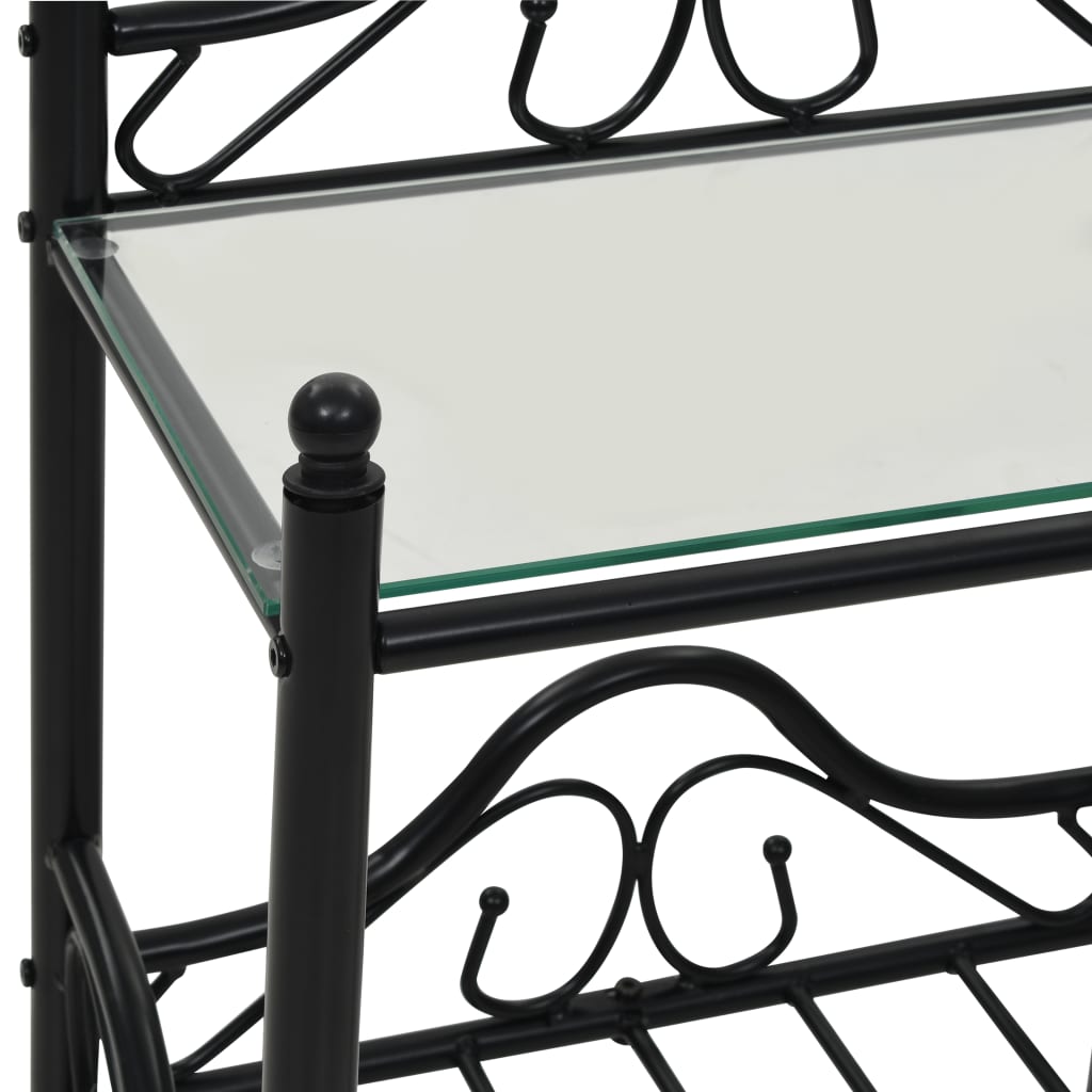 Pack de 2 mesitas de noche Bursa 2 estantes acero negro 60x45x30,5 cm detalle encimera