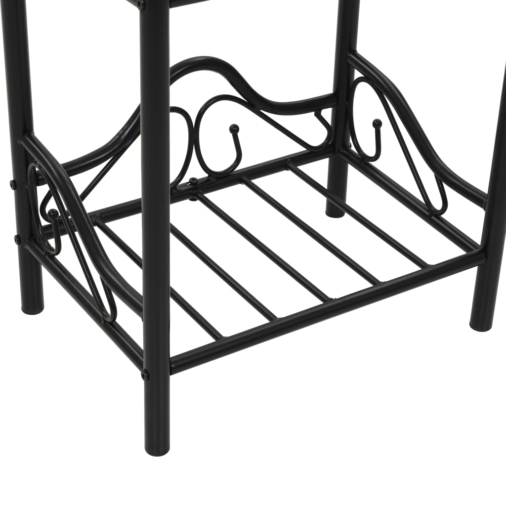 Pack de 2 mesitas de noche Bursa 2 estantes acero negro 60x45x30,5 cm detalle estante
