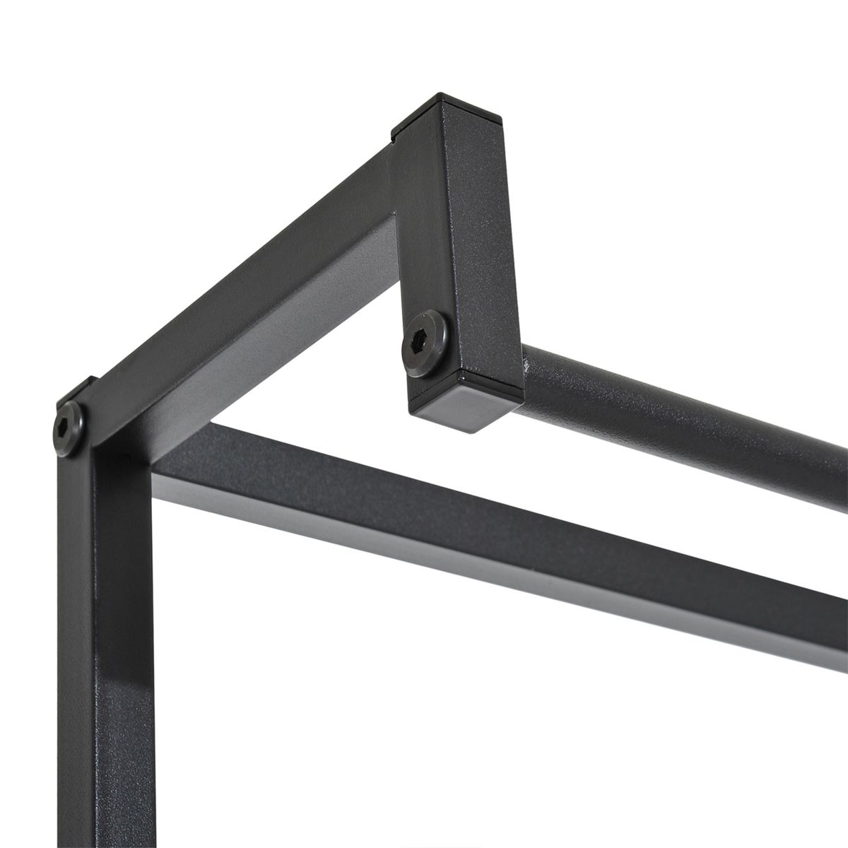 Perchero Phill Homcom asiento + 2 estantes + colgador negro 180x72,5x35 cm estante