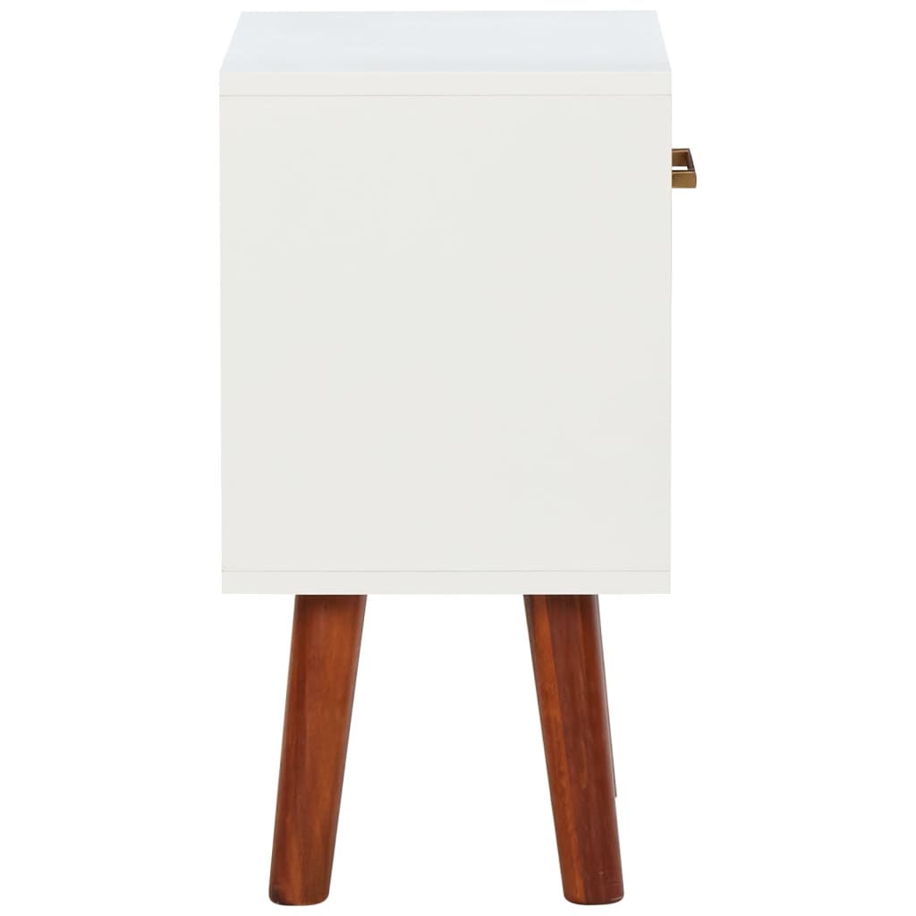 Pack de 2 mesitas de noche Roll cajón + estante blanco/madera 57x40x30 cm perfil