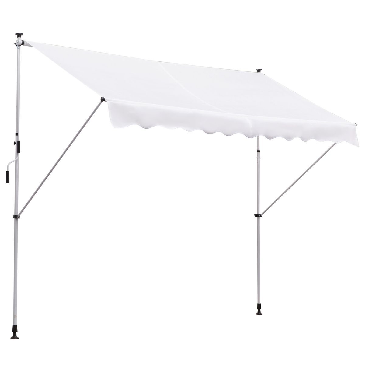Toldo Cumbre Outsunny retráctil con manivela blanco 170-280x300x150 cm fondo blanco