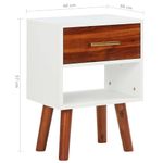 Pack de 2 mesitas de noche Roll cajón + estante blanco/madera 57x40x30 cm medidas