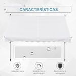 Toldo Cumbre Outsunny retráctil con manivela blanco 170-280x300x150 cm toldo