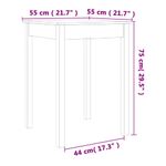 Mesa de comedor Sakura madera de pino marrón 75x55x55 cm medidas