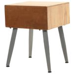 Mesita de noche Lock con cajón madera de abeto natural/gris 50x43x38 cm posterior