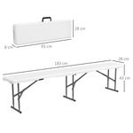 Banco de jardín Outsunny plegable hasta 360kg negro 43x183x28 cm 3