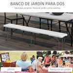 Banco de jardín Outsunny plegable hasta 360kg negro 43x183x28 cm 5