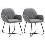 Pack de 2 sillas de comedor Tchia terciopelo gris oscuro 84x61x61 cm