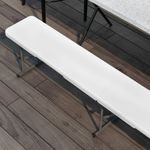 Banco de jardín Outsunny plegable hasta 360kg negro 43x183x28 cm 8
