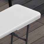 Banco de jardín Outsunny plegable hasta 360kg negro 43x183x28 cm 9